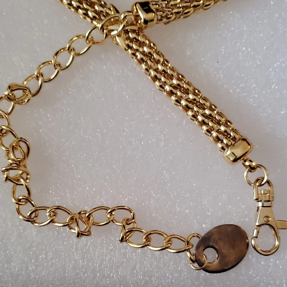 🤩Elegant Gold And Silver With X Decoration Chain Belt Total Length 38